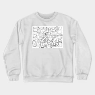 Illustration hand draw with science theme greyscale monochrome Crewneck Sweatshirt